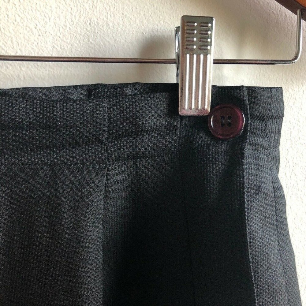 Vintage Black Silk Wrap Skirt - Small